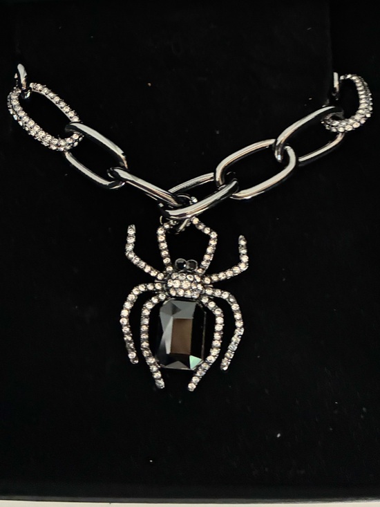 Betsey Johnson Jewelry - Betsey Johnson Black & Silver Spider Pendant Necklace